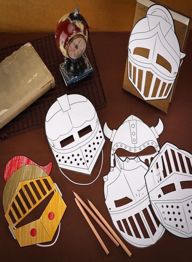 Liliful 30 Set Helmet of Salvation Craft Bulk Color Your Own DIY Kit Armor of God Knight Mask Crafts Religious Bible Blank Paper Arts for Fun Activity Party Favor - Image 3